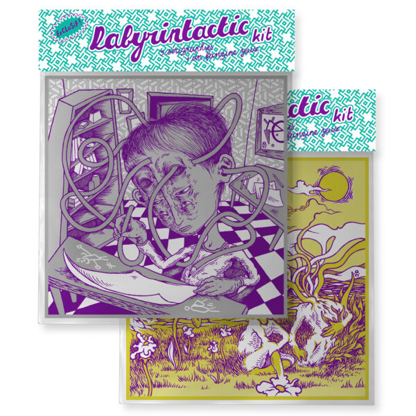 Labyrintactic Kit - Pochettes de cartes sérigraphiées + fanzine