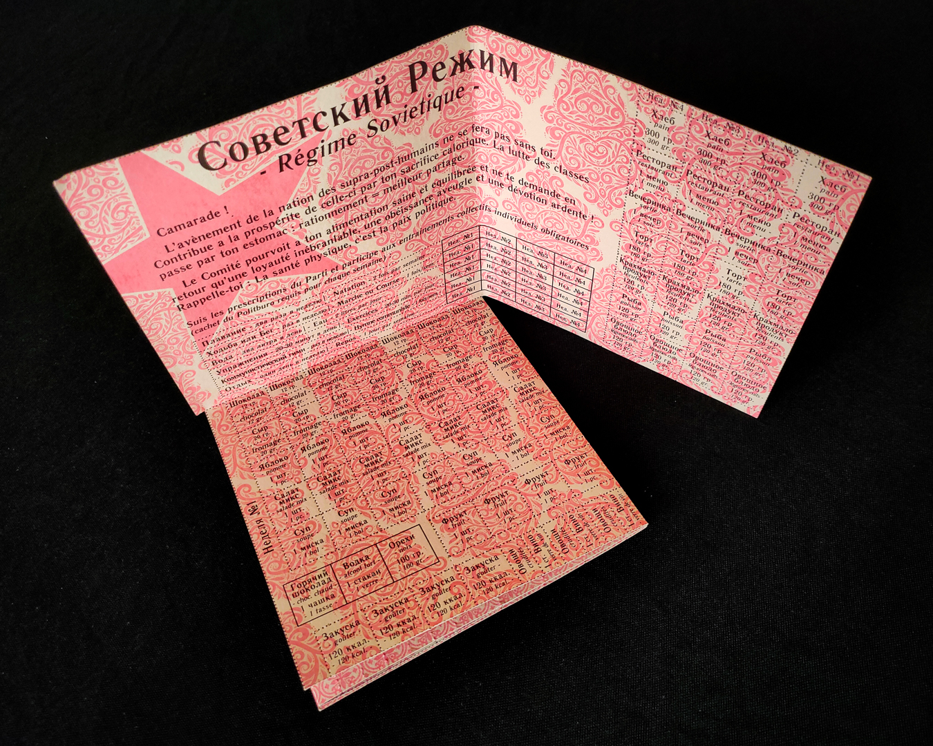RÉGIME SOVIÉTIQUE – “Советский Режим” – carnet de rationnement sérigraphié